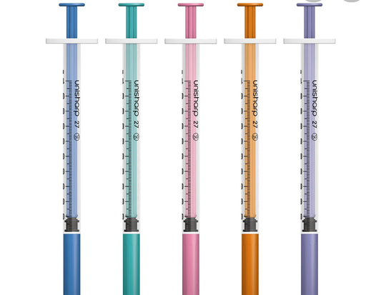 Unisharp 1ml 27G fixed needle syringe